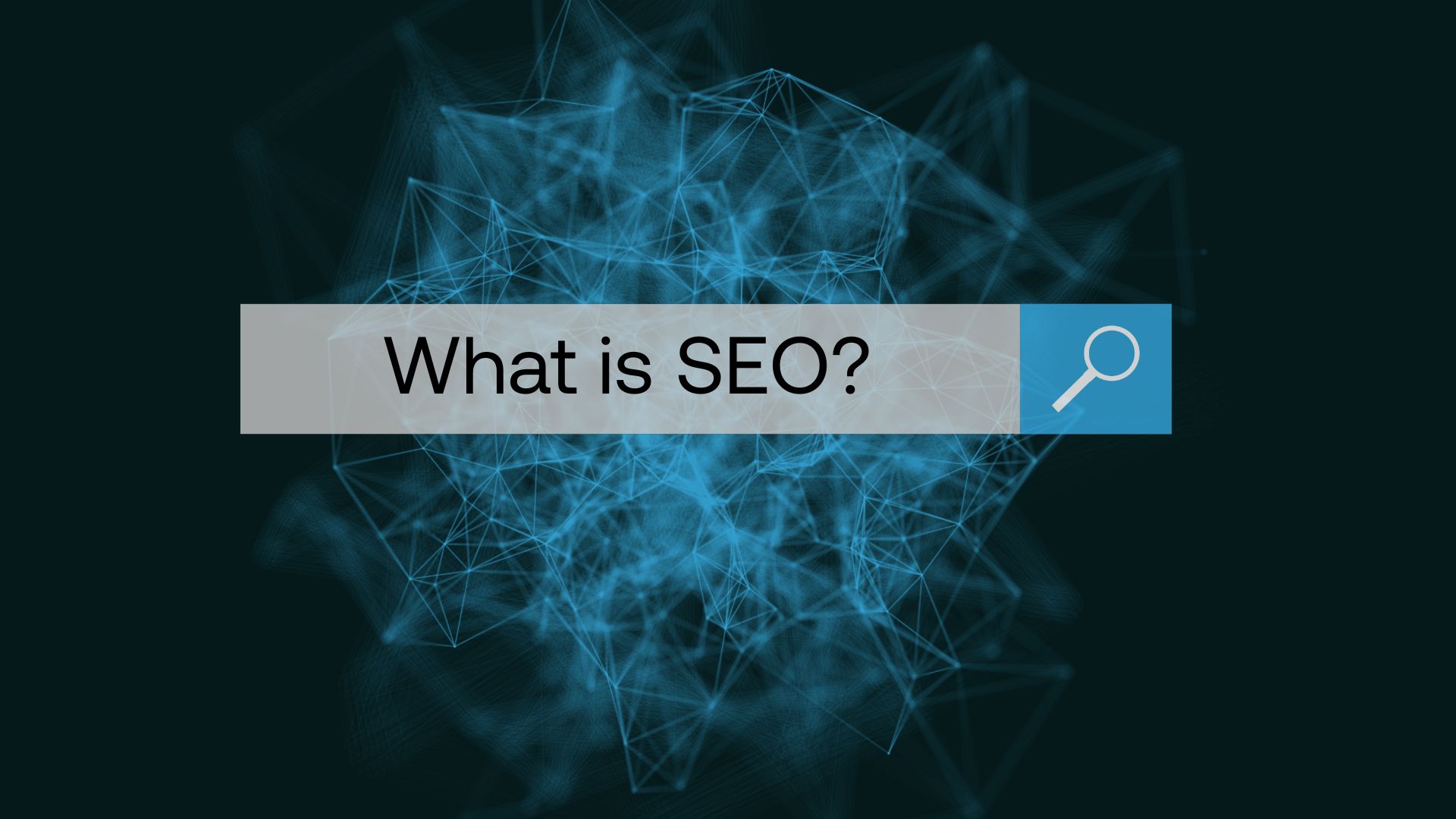 A search bar with the text "What is SEO?"